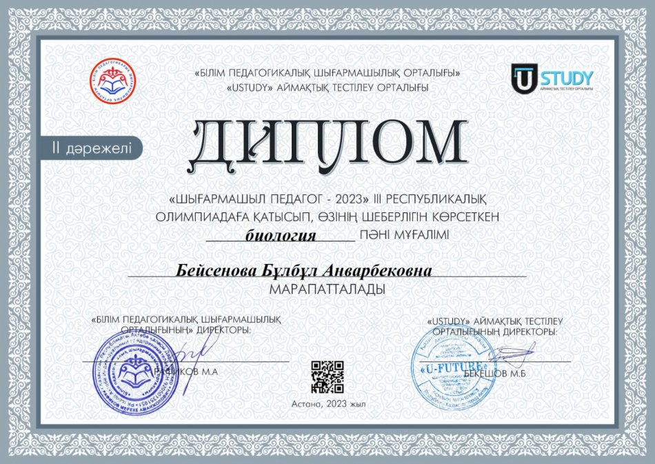 Шығармашыл педагог - 2023