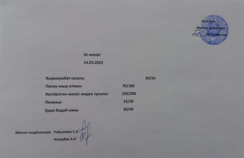 Ас мәзірі