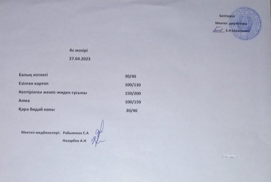 Ас мәзірі