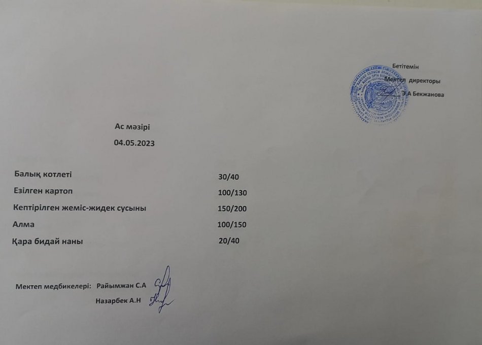 Ас мәзірі