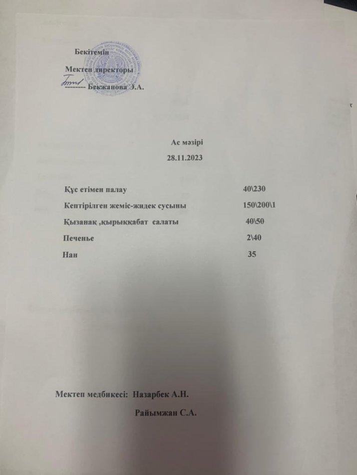 Ас мәзірі