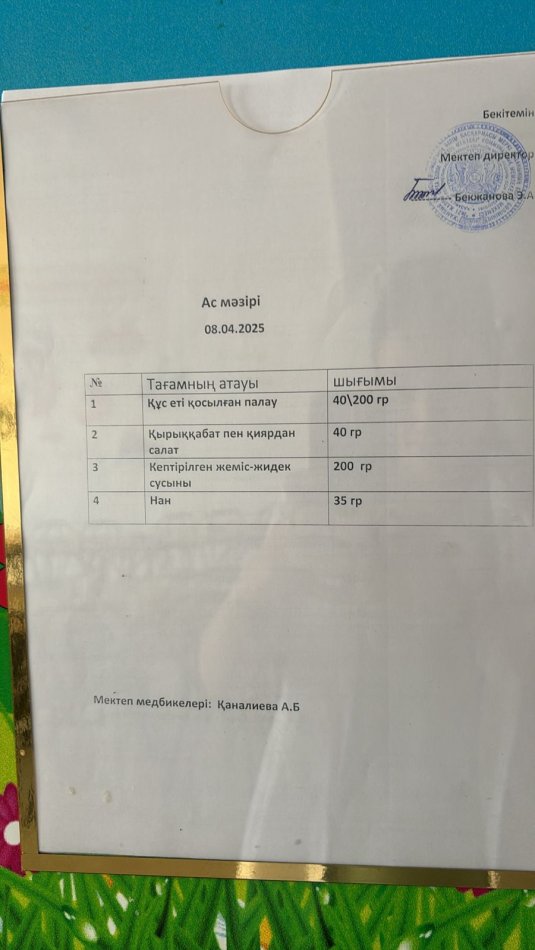 Ас мәзірі